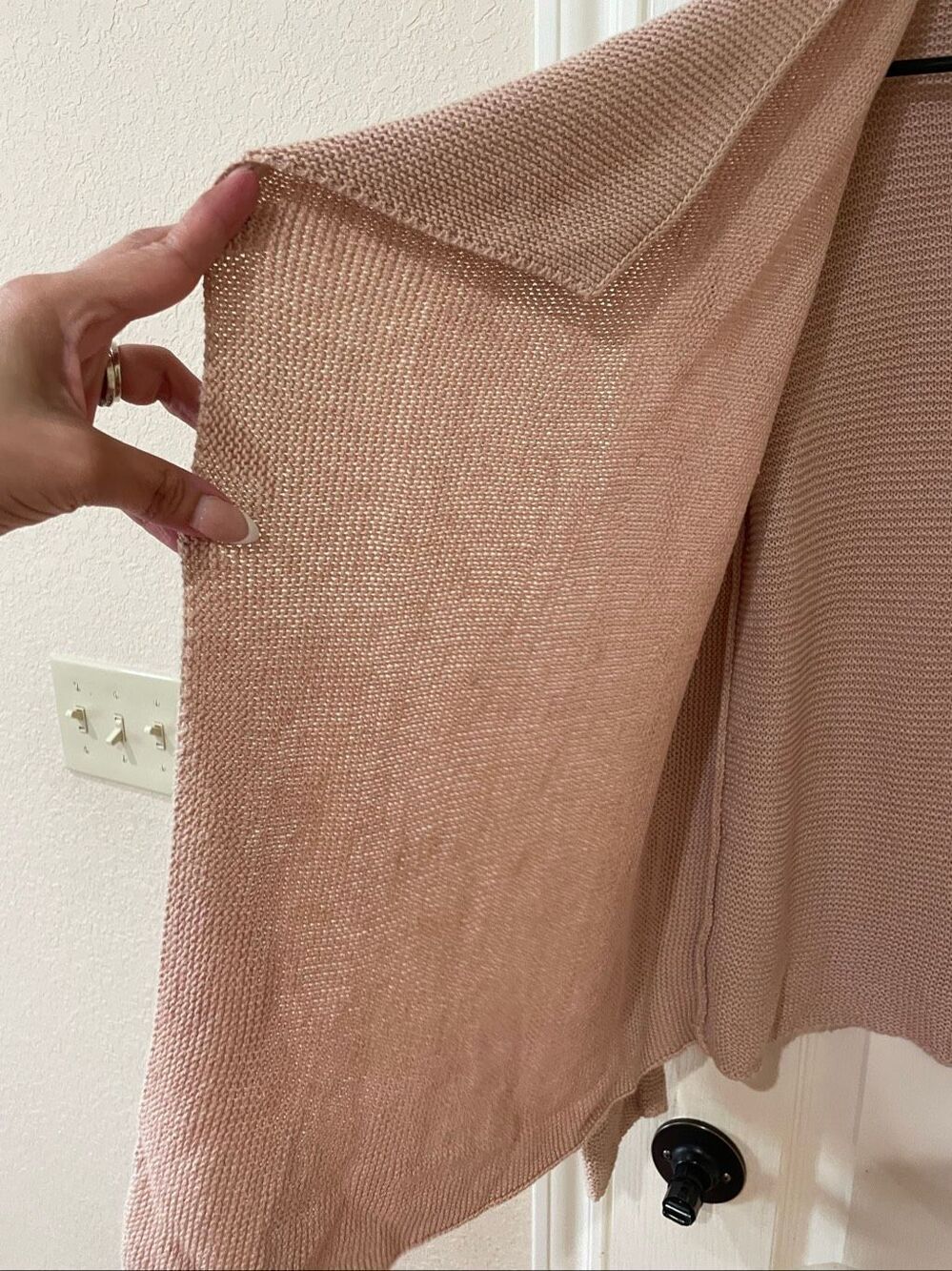 Eileen Fisher Open front organic cotton linen blend knit cardigan size small - Picture 3 of 5